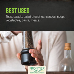 Frontier Co-op peppercorns in pantry display for daily seasoning