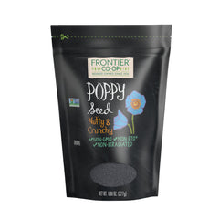 Frontier Co-op Poppy Seed Whole bottle adds nutty aroma to baking
