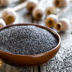 Frontier Co-op poppy seeds topping bread and muffins for a crunchy finish