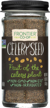 Frontier Co-op whole celery seed bottle front for versatile salads.