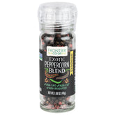 Frontier Co-op Exotic Peppercorn Blend bottle showing a versatile seasoning for elevated dishes.