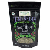 Frontier Co-op raspberry leaf cut-sifted in bulk, ideal for tea blends.