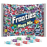 Frooties Mega Mix bag front label shows colorful fruit candies ideal for party favors.