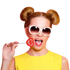 8g individually wrapped Fruidles heart lollipops for quick treats