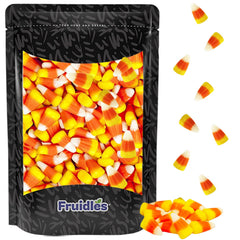 Fruidles Halloween Candy Corn Treats bag shot, convenient nut-free snack.