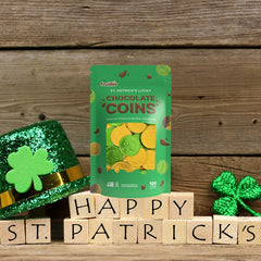 Nut-free St. Patrick's Day coins by Fruidles for safe party snacking