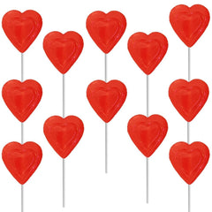 Fruidles Red Double Heart Lollipop colorfully wrapped, great gift or party favor