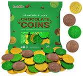 Fruidles St. Patrick's Day coins in foil wrap, perfect for festive decor and candy buffets.