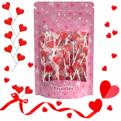 Fruidles red heart lollipop, party favor that delights guests.