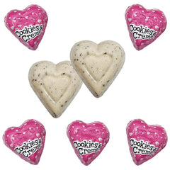 Fruidles Valentine Milky Cookies Cream Hearts in resealable packaging to keep freshness.