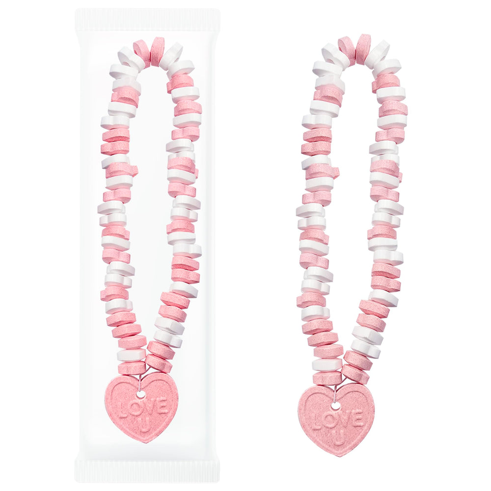 Fruidles Valentines stretchable heart candy in pastel pink and yellow for playful party favors.