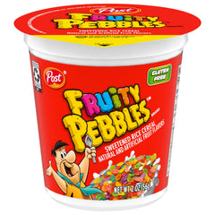 Fruity Pebbles cups back view showing convenient packaging