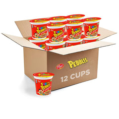 Fruity Pebbles cups front view ready for quick on-the-go breakfast