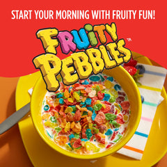 Fragrant Fruity Pebbles packaging highlighting gluten-free family option