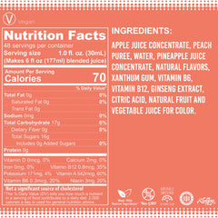 Fruniti ingredients panel shows fruit puree for natural flavor
