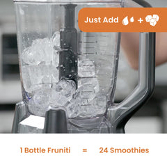 Fruniti pour with water and ice to blend quickly