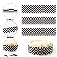Fukaisu pre-cut edible border strip for quick cake decorating.