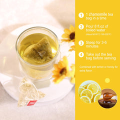 FullChea chamomile tea supports digestion with gentle, comforting taste