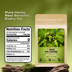 FullChea fig leaves tea loose leaves close-up emphasizes natural sourcing for digestive-friendly brews.