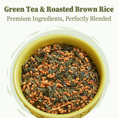 Green tea leaves steep to release grassy notes and gentle flavor.