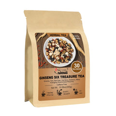 FullChea Ginseng Six Treasure Tea box, premium traditional blend for daily wellness.