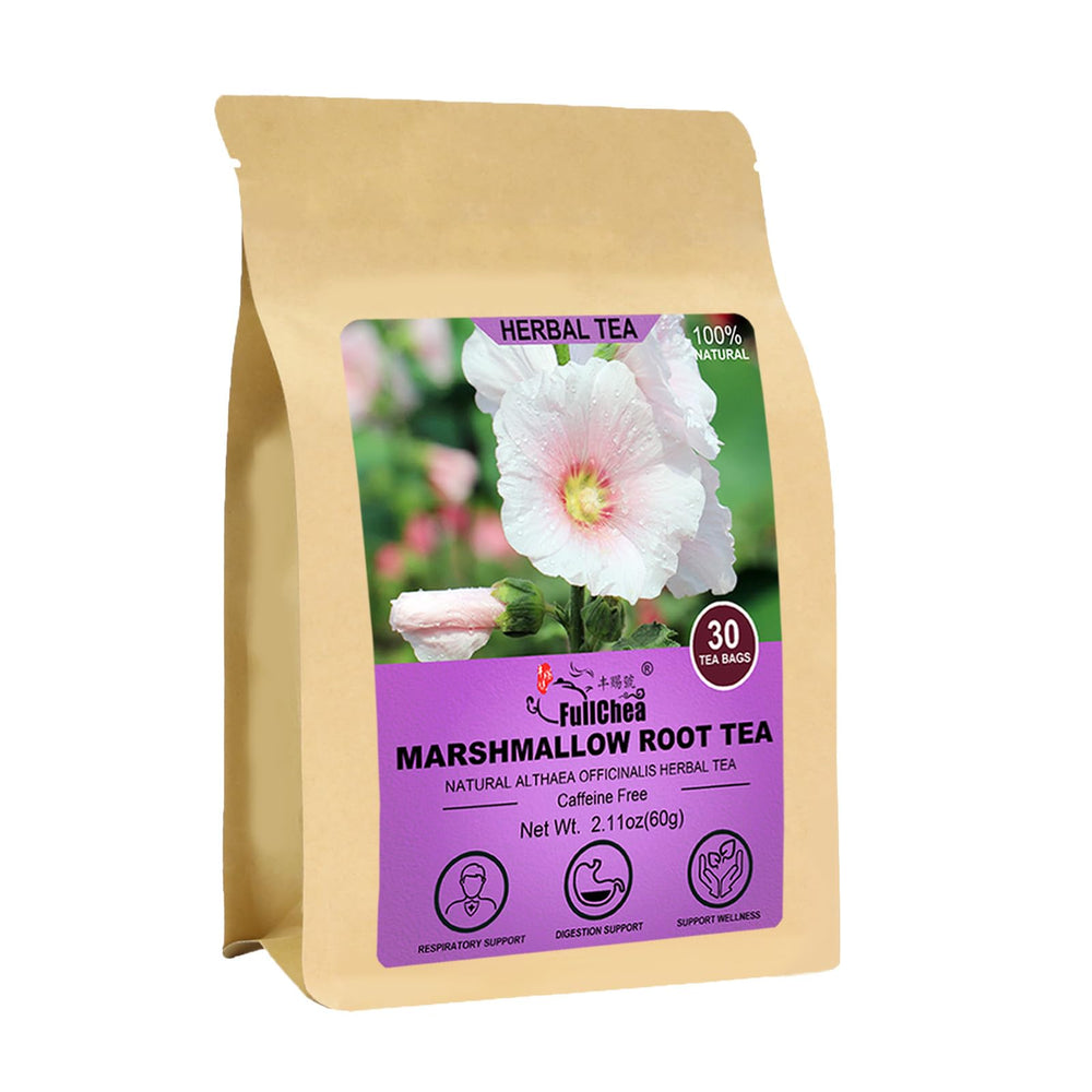 FullChea marshmallow root tea bag in a cup for gentle digestive comfort