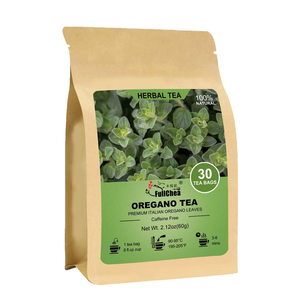 FullChea oregano tea bags pack showing freshness and convenience.