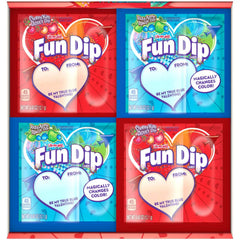 Fun Dip packets close-up highlighting bright colors and individual servings.