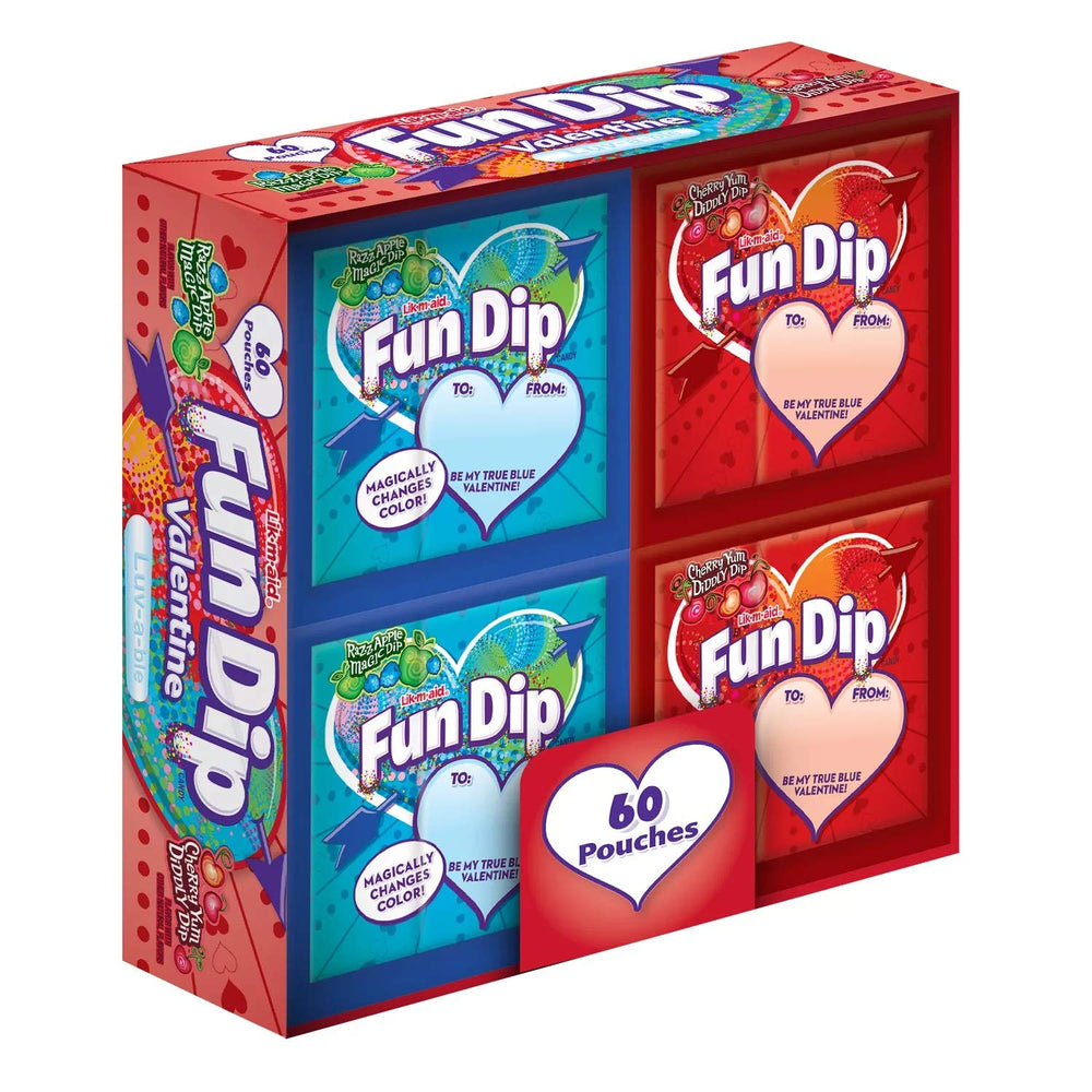 Fun Dip Razz Apple Magic Dip packaging with two flavor pouches for dipping fun.