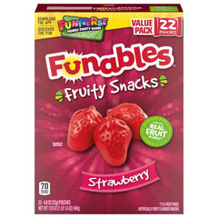 Funables strawberry snacks in a 22-pouch pack for easy sharing