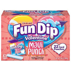 Fun Dip Maui Punch candy sticks ready for classroom Valentine exchanges.