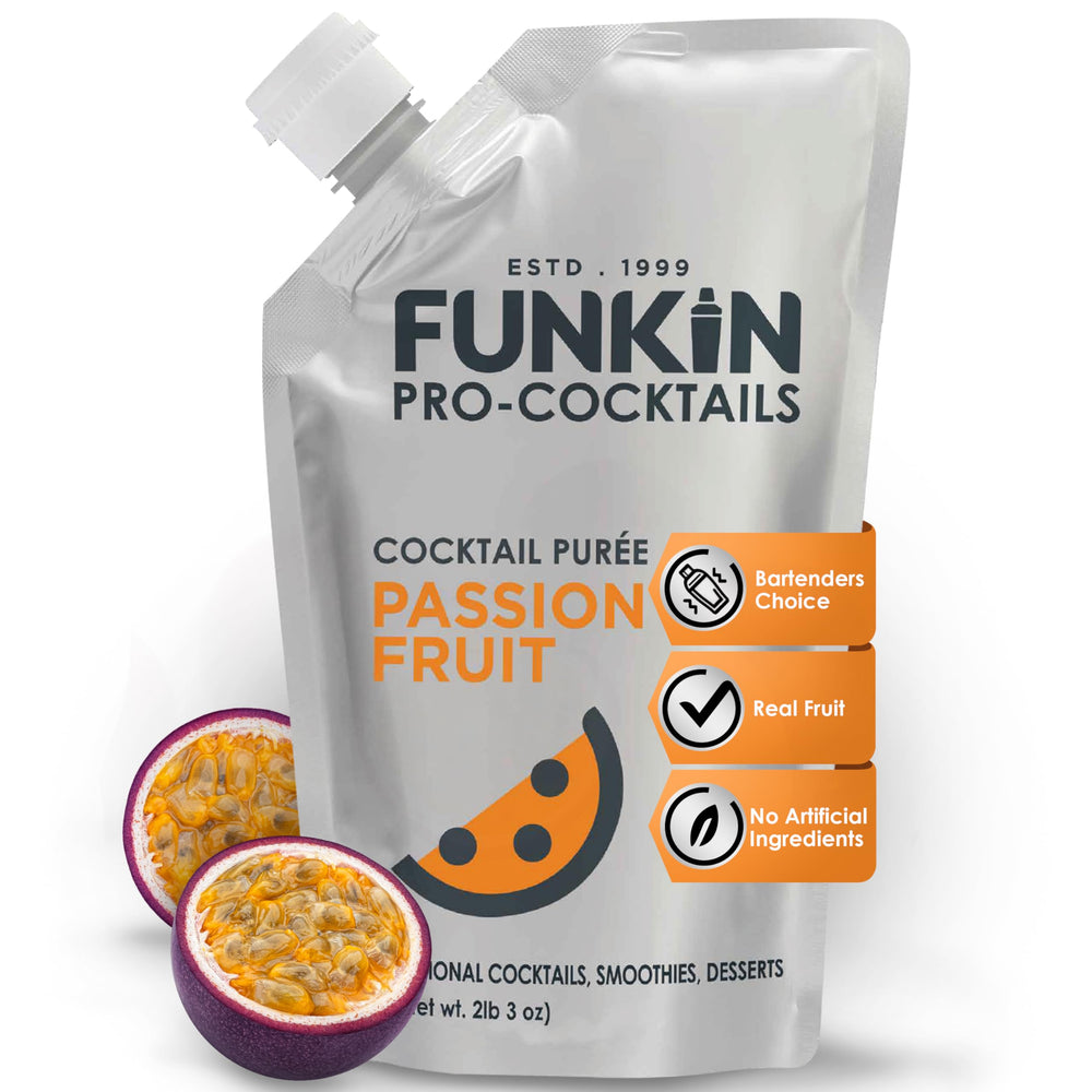 Funkin Passion Fruit Puree bottle for vibrant cocktails.