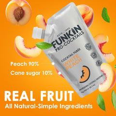 Funkin white peach puree pour highlights ready-to-use convenience.