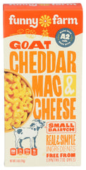 Funny Farm macaroni cheese box on shelf for quick family meals