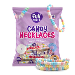 FUNTASTY Candy Necklaces with beads on a stretch necklace, a wearable party treat
