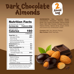 FUNTASTY dark chocolate almonds in a desk-side nibble jar for quick, satisfying bites