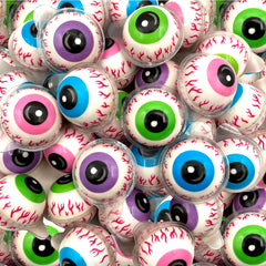 Funtasty Eyeballs Gummy Candy atop cupcakes for spooky decoration.