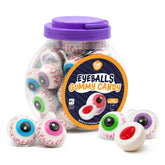 Funtasty Eyeballs Gummy Candy jar front view, ideal spooky candy for party favors.