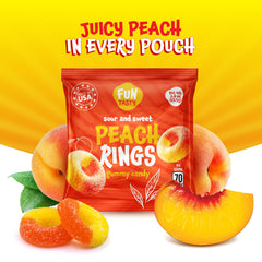 FUNTASTY Peach Rings glossy peach color enhances any snack table.