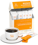 Fusion Foods Reishi coffee canister with rich aroma for a bold morning routine.