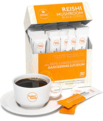 Fusion Foods Reishi coffee canister with rich aroma for a bold morning routine.