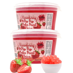 Fusion Select bursting boba pearls strawberry pack front, ideal for vibrant tea toppings.