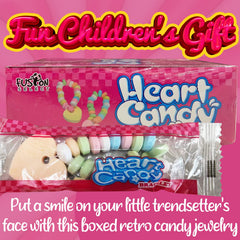 Close-up of bright edible candy beads on a Fusion Select bracelet.