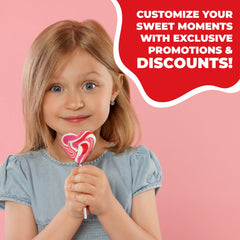 Fusion Select heart lollipops red swirl design perfect for celebrations