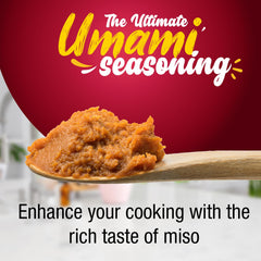 Fusion Select Organic Red Miso Paste label close-up highlights organic ingredients.