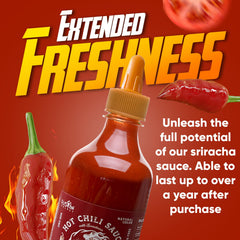 Fusion Select Sriracha pour spout enables easy drizzle on stir-fries
