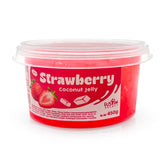 Fusion Select Strawberry Jelly coconut gel cubes—versatile dessert topping.