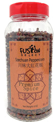 Fusion Select Szechuan peppercorns jar front showing authentic flavor