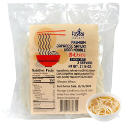 Fusion Select udon 3-pack packaging for easy pantry storage and quick meals.