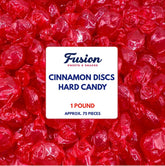 Fusion Sweets Cinnamon Discs bulk 1lb bag ready for sharing.